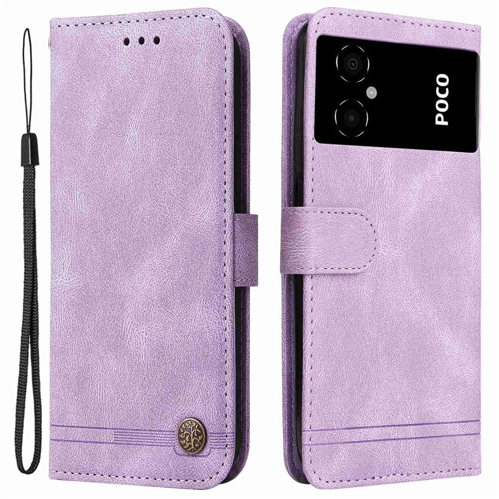 For Xiaomi Poco M4 5G / M5 (India) 4G Leather Wallet Cases Skin Touch Phone Cover Stand with Strap