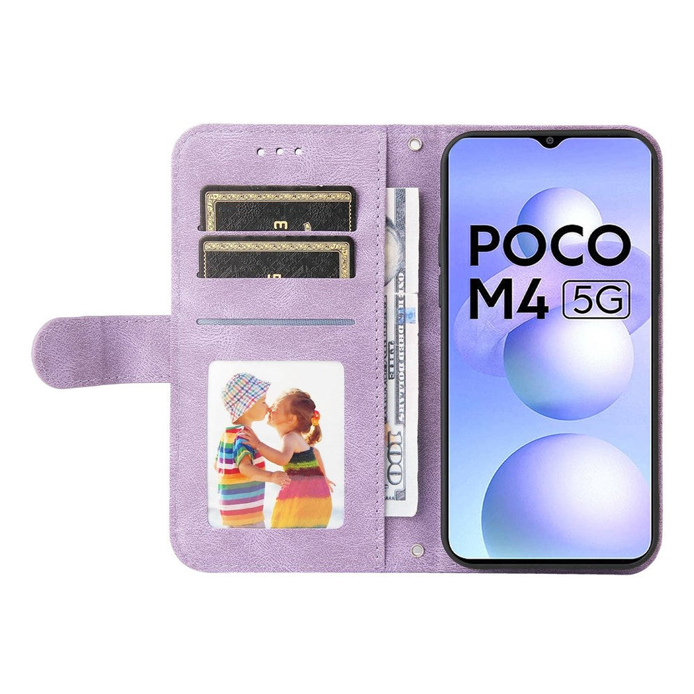 For Xiaomi Poco M4 5G / M5 (India) 4G Leather Wallet Cases Skin Touch Phone Cover Stand with Strap