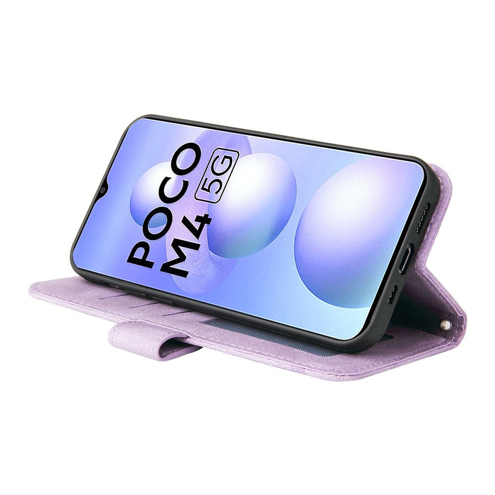 For Xiaomi Poco M4 5G / M5 (India) 4G Leather Wallet Cases Skin Touch Phone Cover Stand with Strap