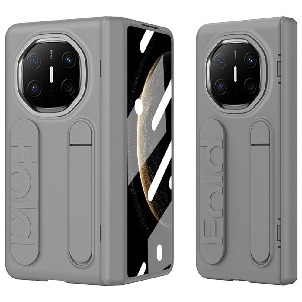 For Huawei Mate X6 Case Kickstand Wristband PC Phone Cover with Tempered Glass Film