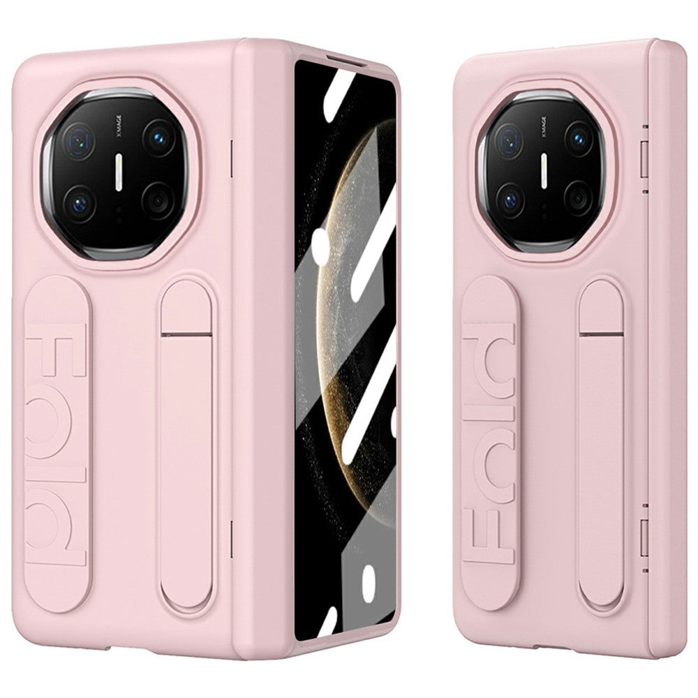 For Huawei Mate X6 Case Kickstand Wristband PC Phone Cover with Tempered Glass Film
