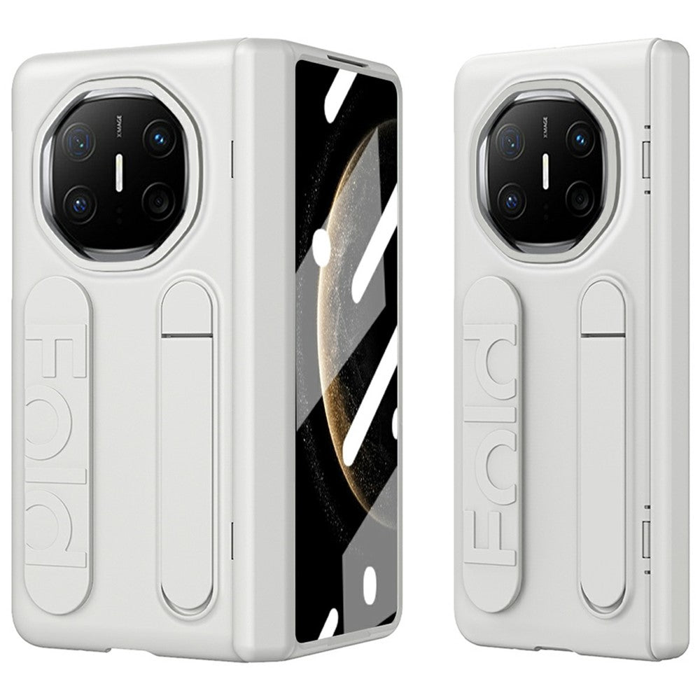 For Huawei Mate X6 Case Kickstand Wristband PC Phone Cover with Tempered Glass Film