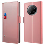 For Huawei Mate 70 Case Stand PU Leather Phone Cover Card Holder Mirror