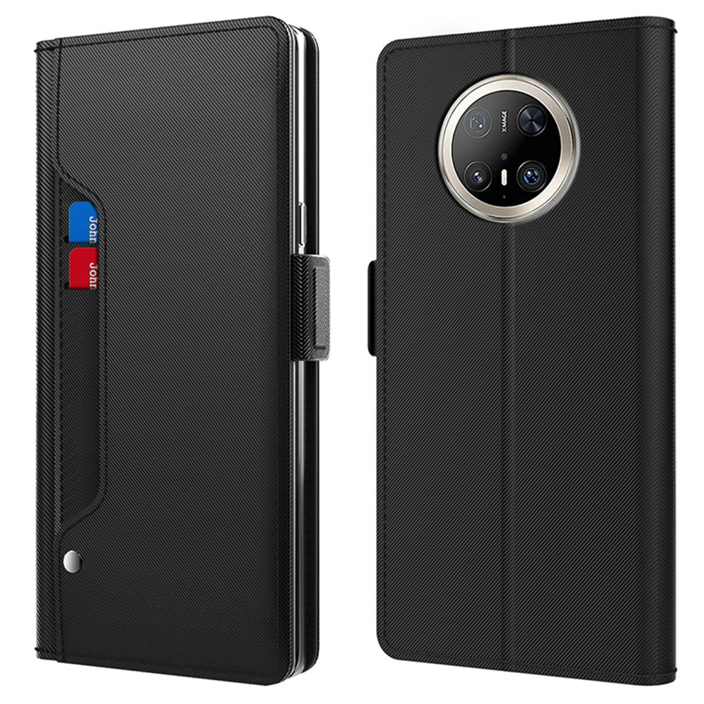 For Huawei Mate 70 Pro / 70 Pro+ Case Stand PU Leather Phone Cover Card Holder Mirror