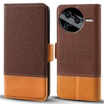 For Xiaomi Poco F7 Pro 5G / Redmi K80 5G Case Color Splicing PU Leather Wallet Phone Cover