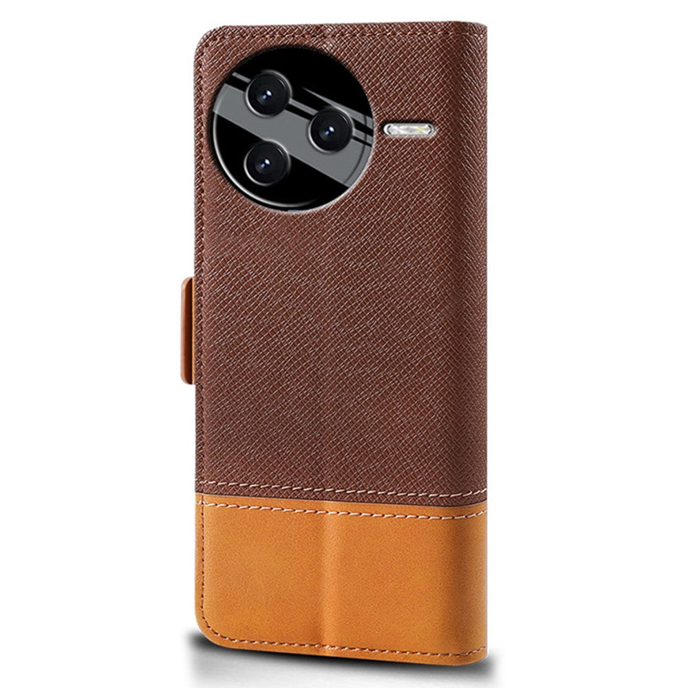 For Xiaomi Poco F7 Pro 5G / Redmi K80 5G Case Color Splicing PU Leather Wallet Phone Cover