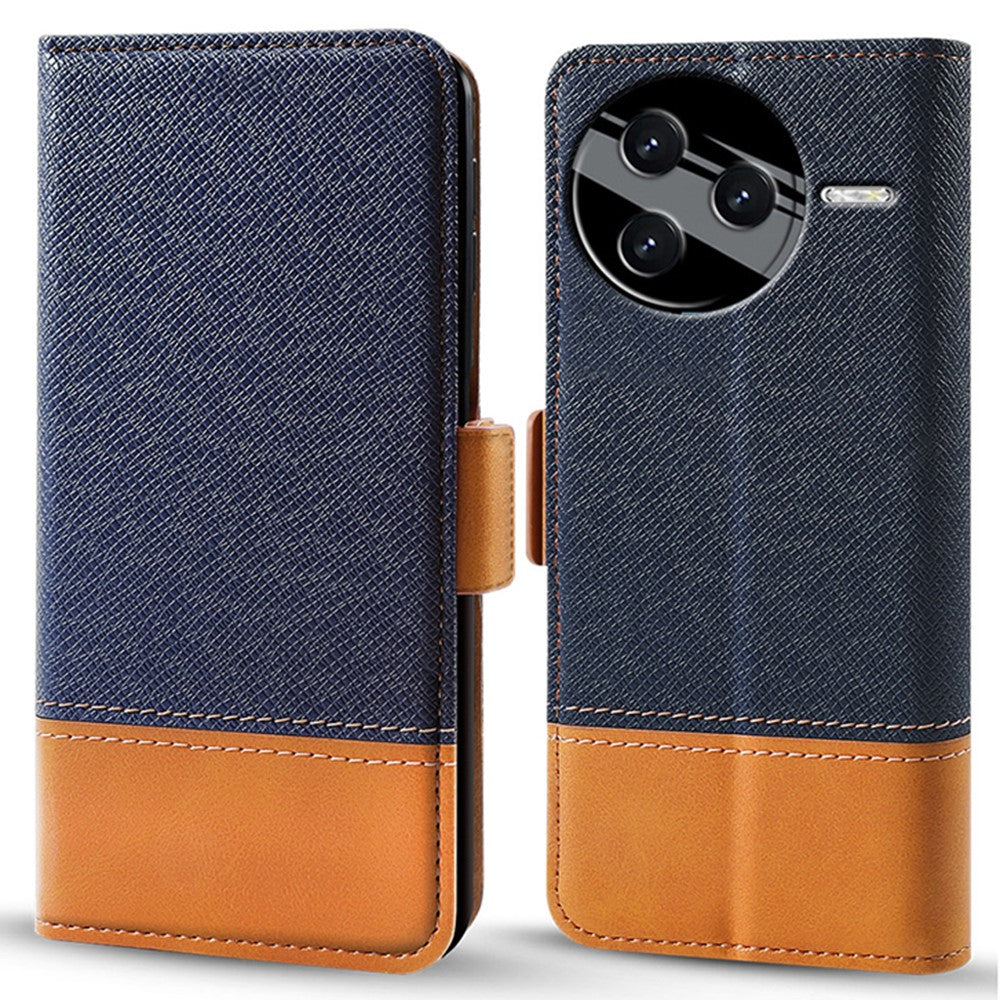 For Xiaomi Poco F7 Pro 5G / Redmi K80 5G Case Color Splicing PU Leather Wallet Phone Cover