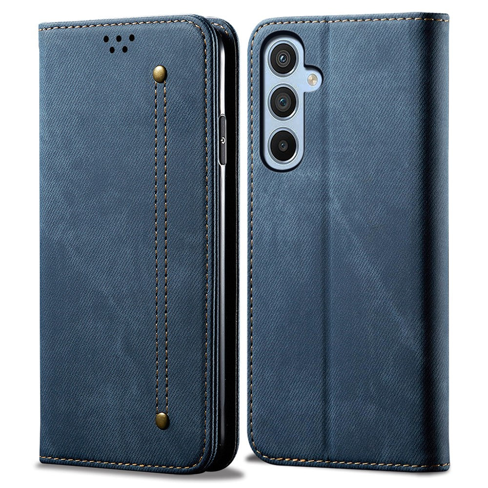 For Samsung Galaxy A26 5G Case Jeans Cloth Texture Anti-Scratch Leather Stand Phone Cover