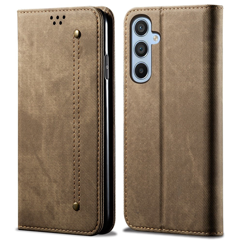 For Samsung Galaxy A26 5G Case Jeans Cloth Texture Anti-Scratch Leather Stand Phone Cover