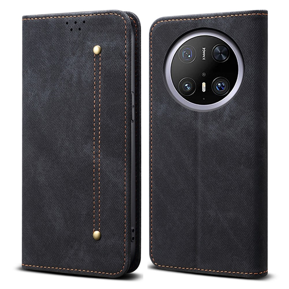For Huawei Mate 70 Case Jeans Cloth Texture Anti-Scratch Leather Stand Phone Cover