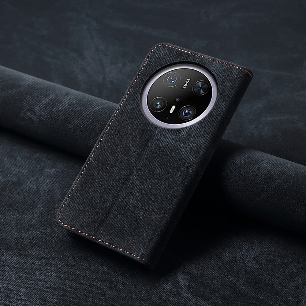 For Huawei Mate 70 Case Jeans Cloth Texture Anti-Scratch Leather Stand Phone Cover