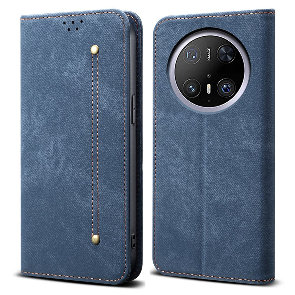 For Huawei Mate 70 Case Jeans Cloth Texture Anti-Scratch Leather Stand Phone Cover