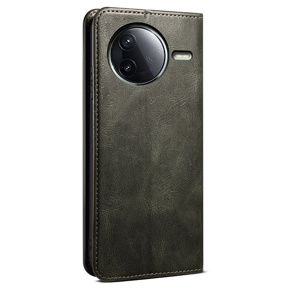For Xiaomi Poco F7 Pro 5G / Redmi K80 5G Case Crazy Horse Texture Waxy Leather Wallet Stand Phone Cover