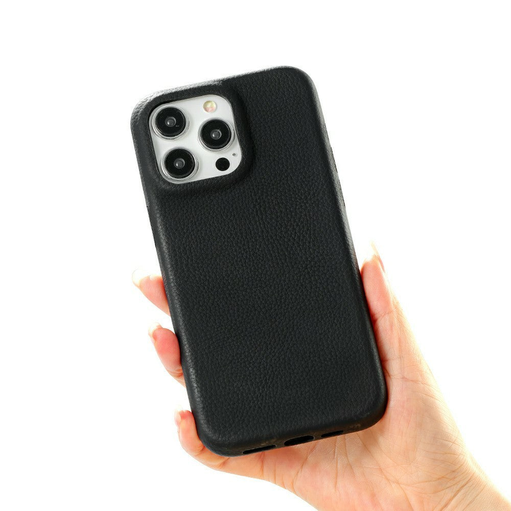 Til iPhone 16 Pro telefoncover, skin-touch litchi-tekstur læderbelagt PET mobilcover