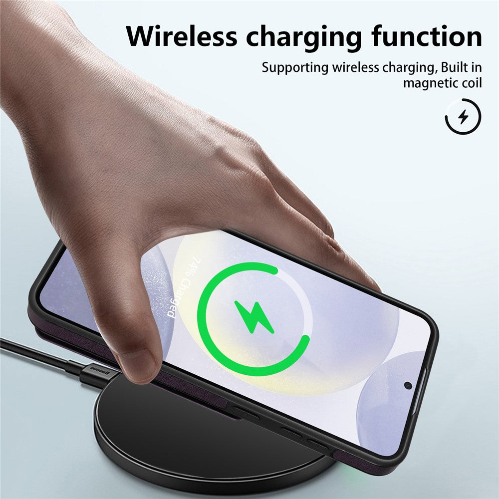 Til Samsung Galaxy A55 5G Magnetisk Etui Aftagelig Kortholder Støtteben Læder Bagcover