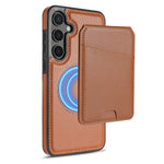 Til Samsung Galaxy A55 5G Magnetisk Etui Aftagelig Kortholder Støtteben Læder Bagcover