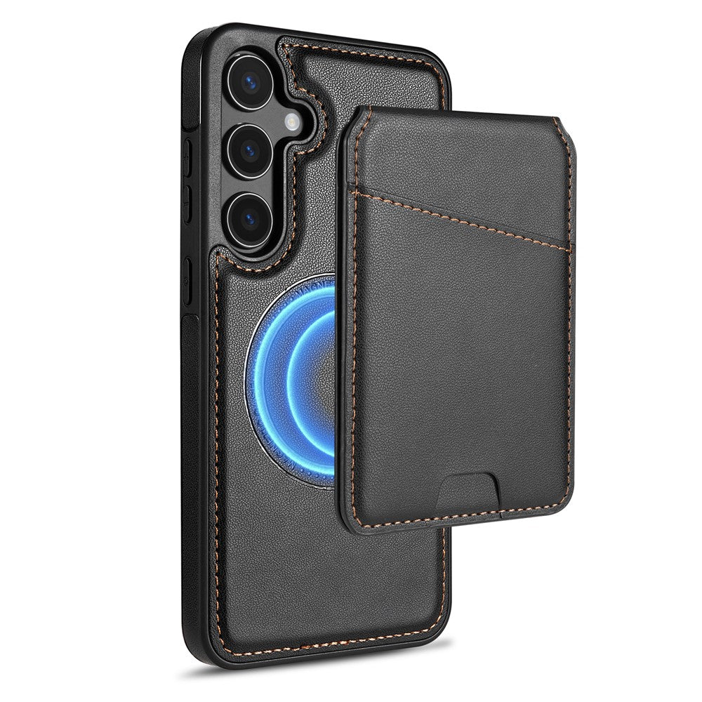 Til Samsung Galaxy A55 5G Magnetisk Etui Aftagelig Kortholder Støtteben Læder Bagcover