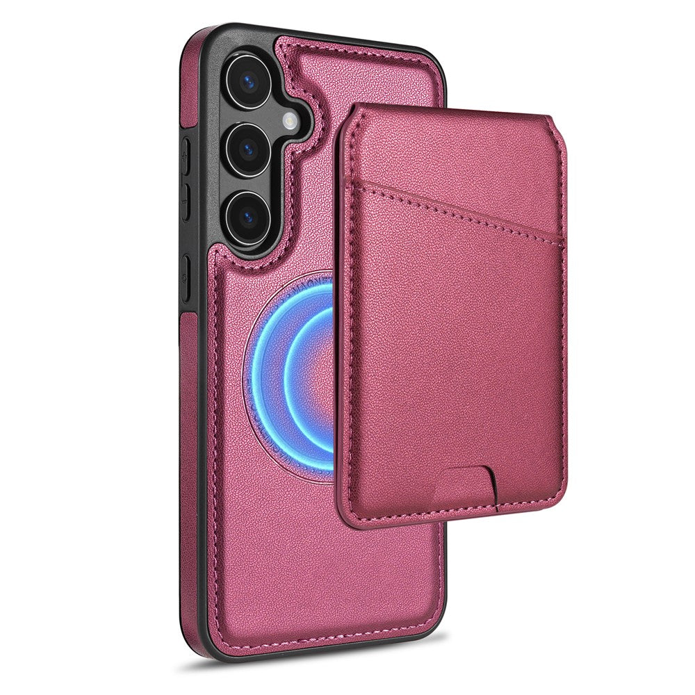 Til Samsung Galaxy A55 5G Magnetisk Etui Aftagelig Kortholder Støtteben Læder Bagcover