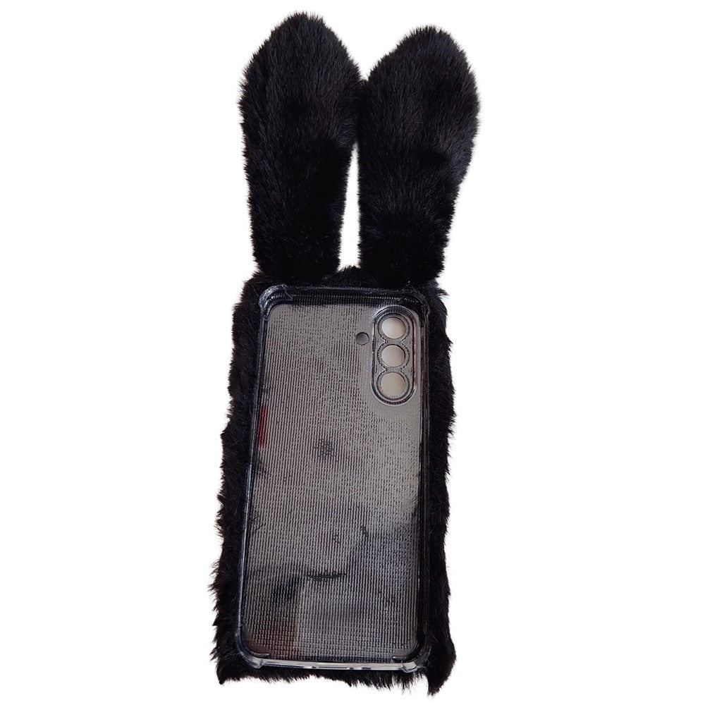 For Samsung Galaxy A36 5G Case Bunny Ears Furry Soft TPU Protective Phone Cover