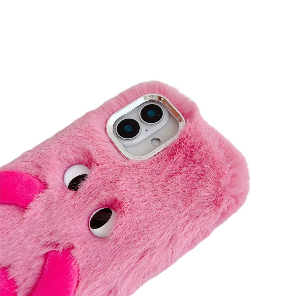 För iPhone 16 Fluffigt Telefonfodral Långbenta Expressiva Ögon TPU Mobilskal