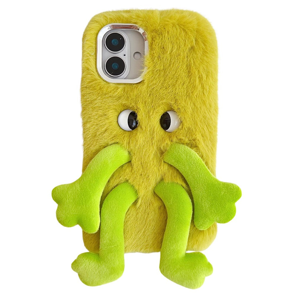 För iPhone 16 Fluffigt Telefonfodral Långbenta Expressiva Ögon TPU Mobilskal