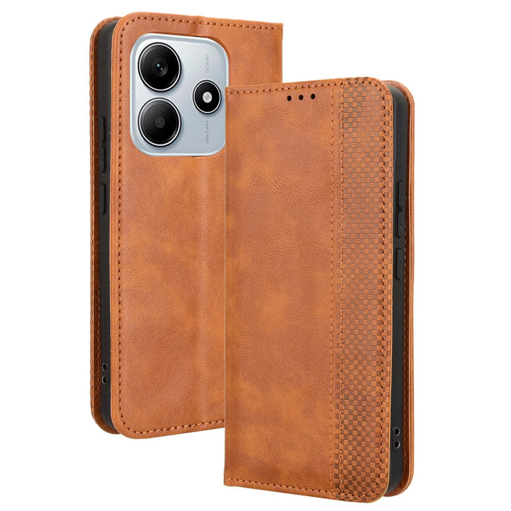 For Xiaomi Redmi Note 14 5G Leather Case Wallet Stand Retro Texture Phone Cover