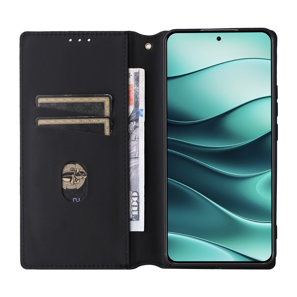 For Xiaomi Redmi Note 14 5G Wallet Case Rhombus Imprinted Leather Phone Cover