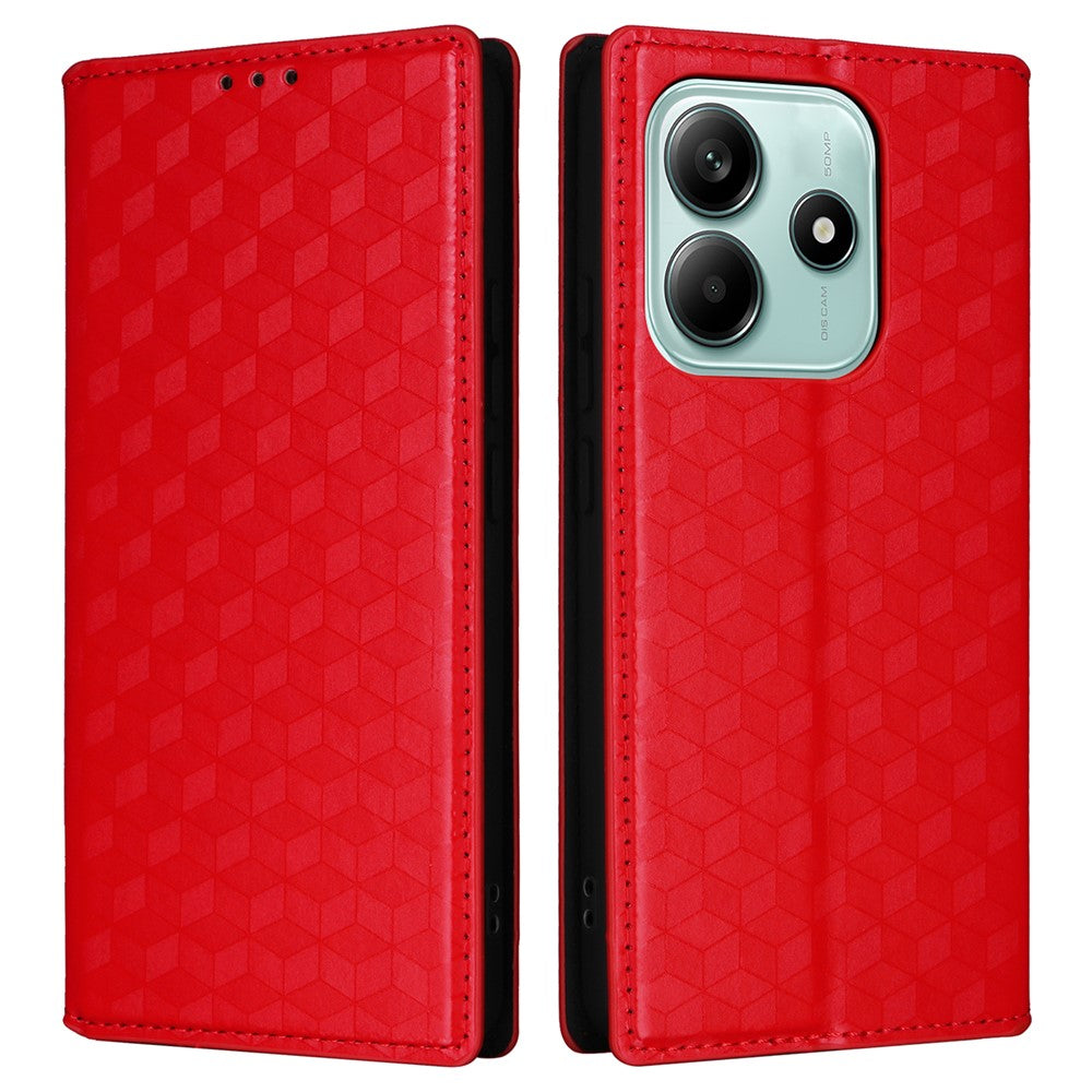 For Xiaomi Redmi Note 14 5G Wallet Case Rhombus Imprinted Leather Phone Cover