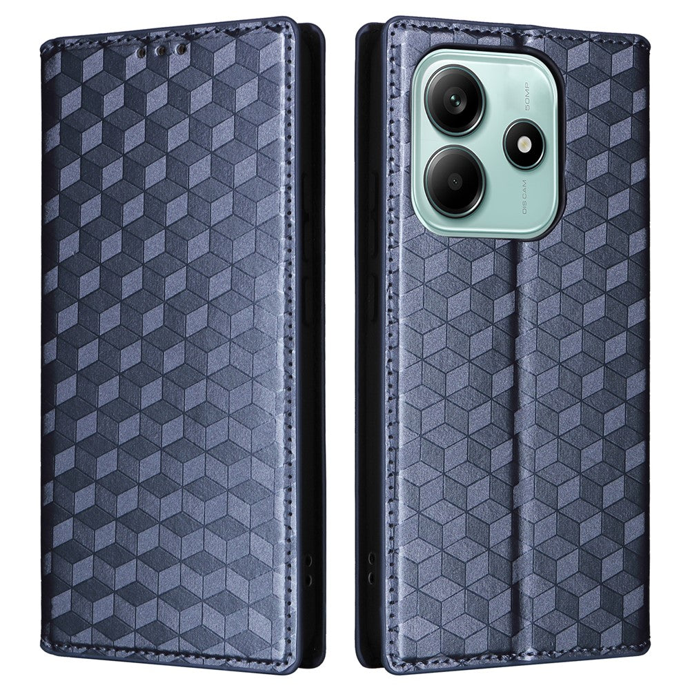 For Xiaomi Redmi Note 14 5G Wallet Case Rhombus Imprinted Leather Phone Cover