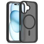 For iPhone 16 Plus Compatible with MagSafe TPU Frame Acrylic Back Phone Cover Skin Touch