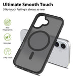 For iPhone 16 Plus Compatible with MagSafe TPU Frame Acrylic Back Phone Cover Skin Touch