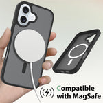 For iPhone 16 Plus Compatible with MagSafe TPU Frame Acrylic Back Phone Cover Skin Touch