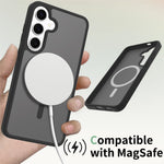 For Samsung Galaxy S25+ / S24+ Magnetic Case TPU Frame Acrylic Back Phone Cover Skin Touch
