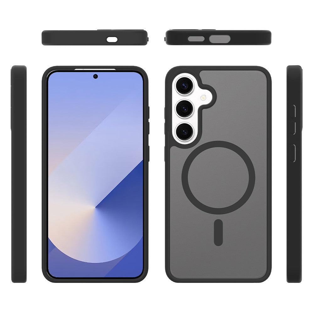 For Samsung Galaxy S25+ / S24+ Magnetic Case TPU Frame Acrylic Back Phone Cover Skin Touch