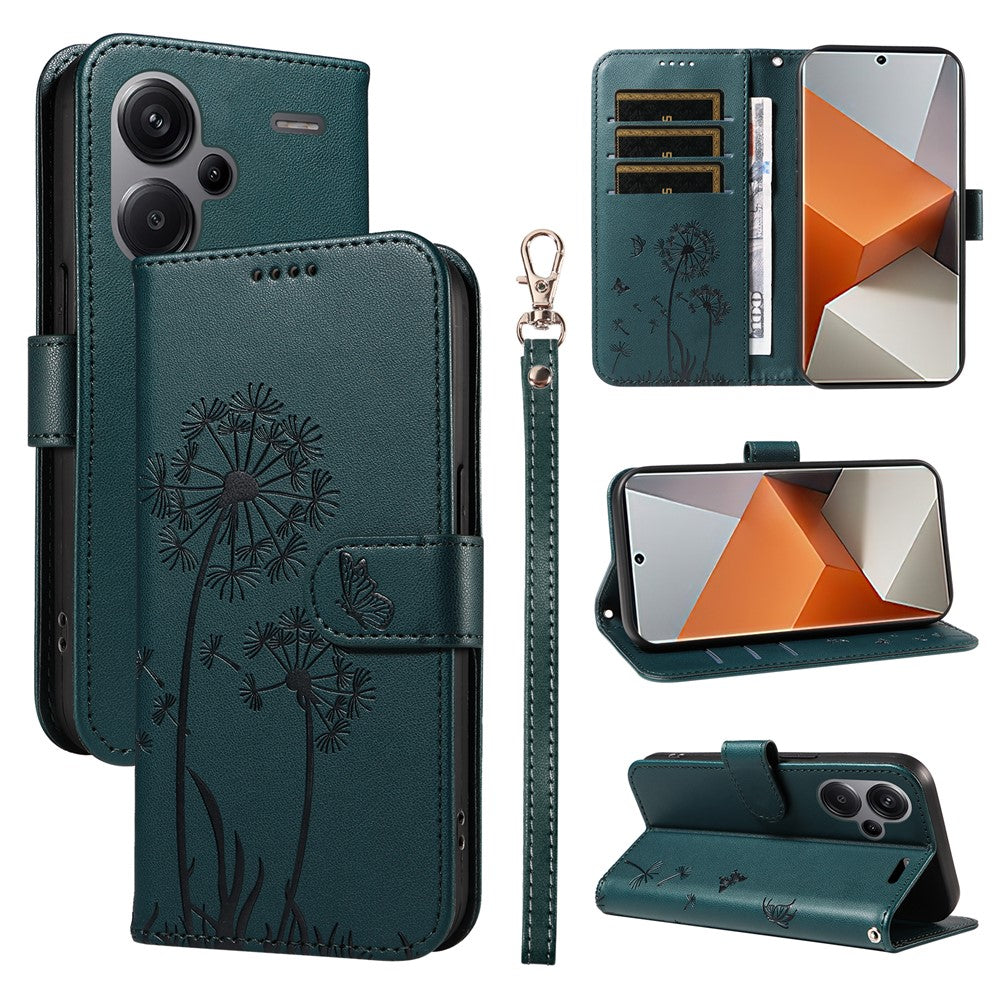 Xiaomi Redmi Note 13 Pro+ 5G Läderfodral Plånboksfodral mobilfodral Maskrosavtryck