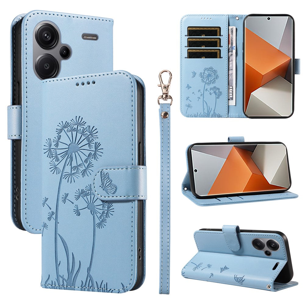 For Xiaomi Redmi Note 13 Pro+ 5G Leather Case Wallet Phone Cover Dandelion Imprint
