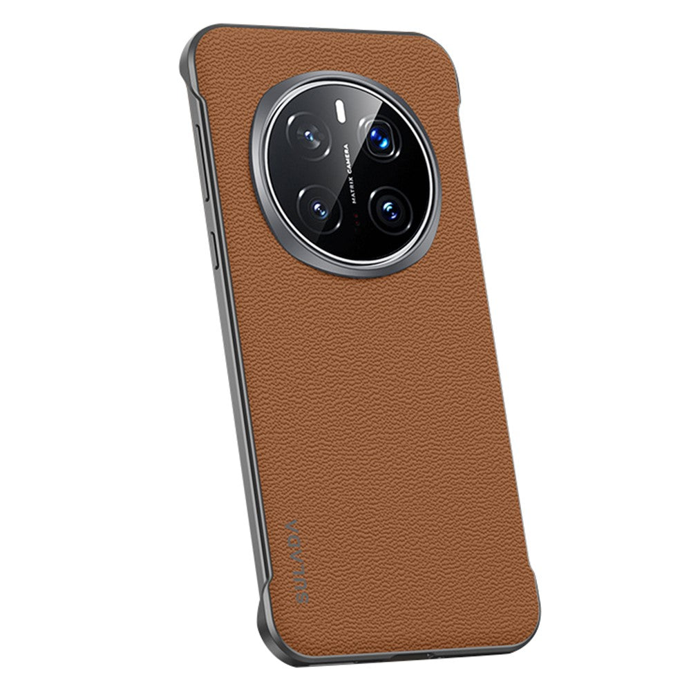 SULADA For Honor Magic7 Pro 5G Etui Ægte okselæder Rammeløst Telefoncover Bagside