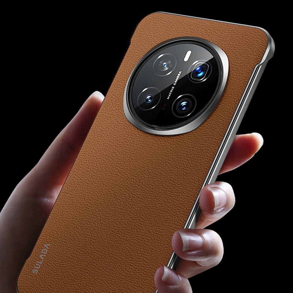 SULADA For Honor Magic7 Pro 5G Etui Ægte okselæder Rammeløst Telefoncover Bagside