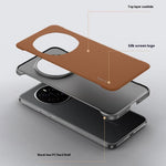 SULADA For Honor Magic7 Pro 5G Etui Ægte okselæder Rammeløst Telefoncover Bagside