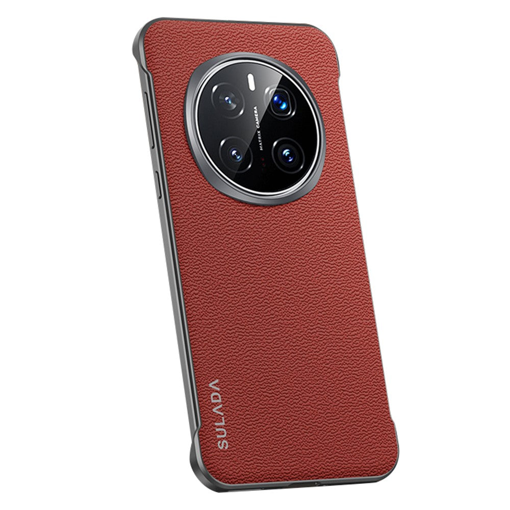 SULADA For Honor Magic7 Pro 5G Etui Ægte okselæder Rammeløst Telefoncover Bagside