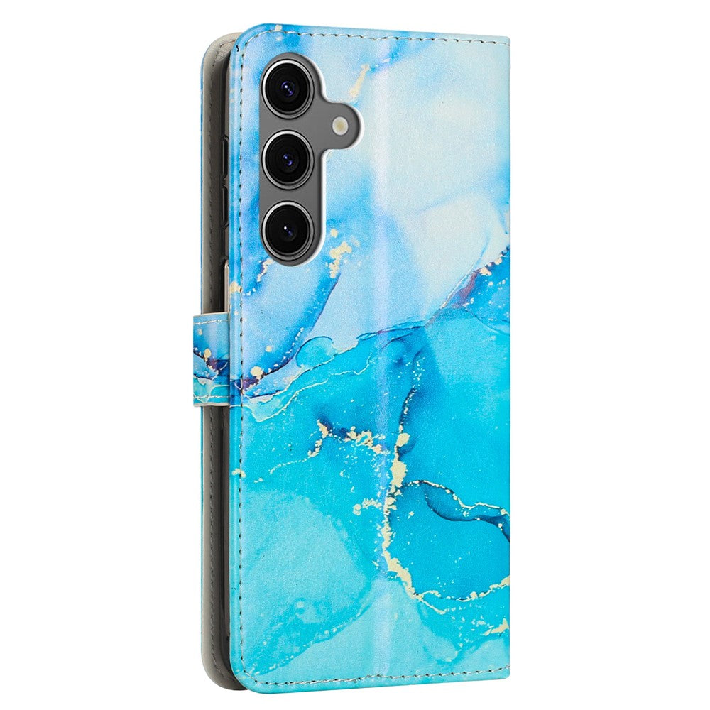 Pungcover til Samsung Galaxy A18 5G / A18 4G / A17 5G / A17 4G / A26 5G / A16 5G / A16 4G med marmormønster, PU-læder, stativ og håndledsrem