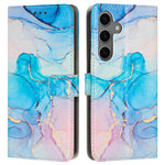 Pungcover til Samsung Galaxy A18 5G / A18 4G / A17 5G / A17 4G / A26 5G / A16 5G / A16 4G med marmormønster, PU-læder, stativ og håndledsrem