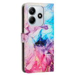 For Xiaomi Redmi Note 14 5G Stand Case Marble Pattern PU Leather Wallet Phone Cover with Wrist Strap