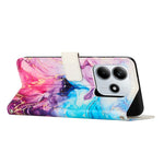 For Xiaomi Redmi Note 14 5G Stand Case Marble Pattern PU Leather Wallet Phone Cover with Wrist Strap
