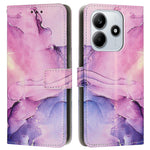 For Xiaomi Redmi Note 14 5G Stand Case Marble Pattern PU Leather Wallet Phone Cover with Wrist Strap