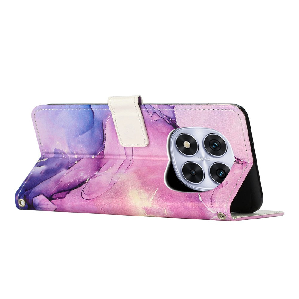For Xiaomi Redmi Note 14 Pro+ 5G / 14 Pro 5G / Poco X7 5G Stand Case Marble Pattern PU Leather Wallet Phone Cover
