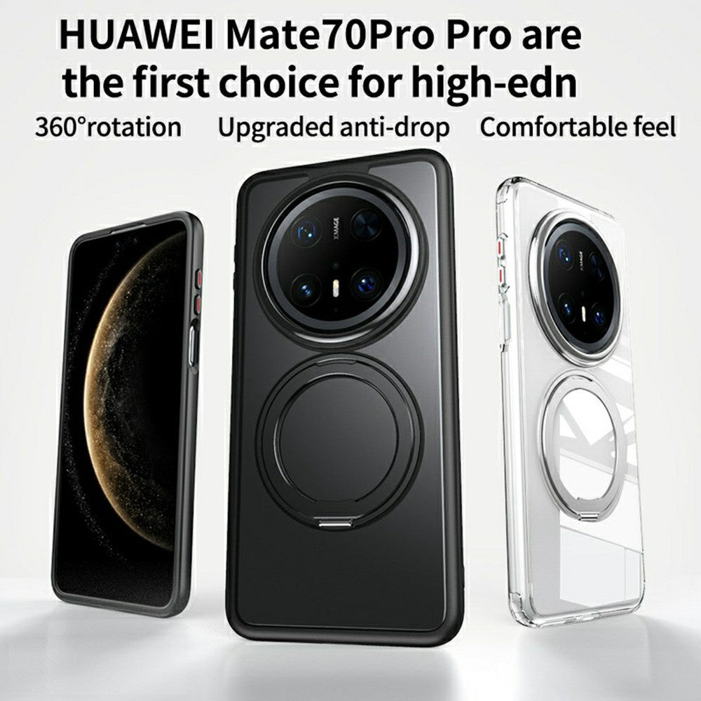 For Huawei Mate 70 Pro+  /  Mate 70 Pro Magnetic Case TPU + Acrylic + Metal Kickstand Matte Phone Cover