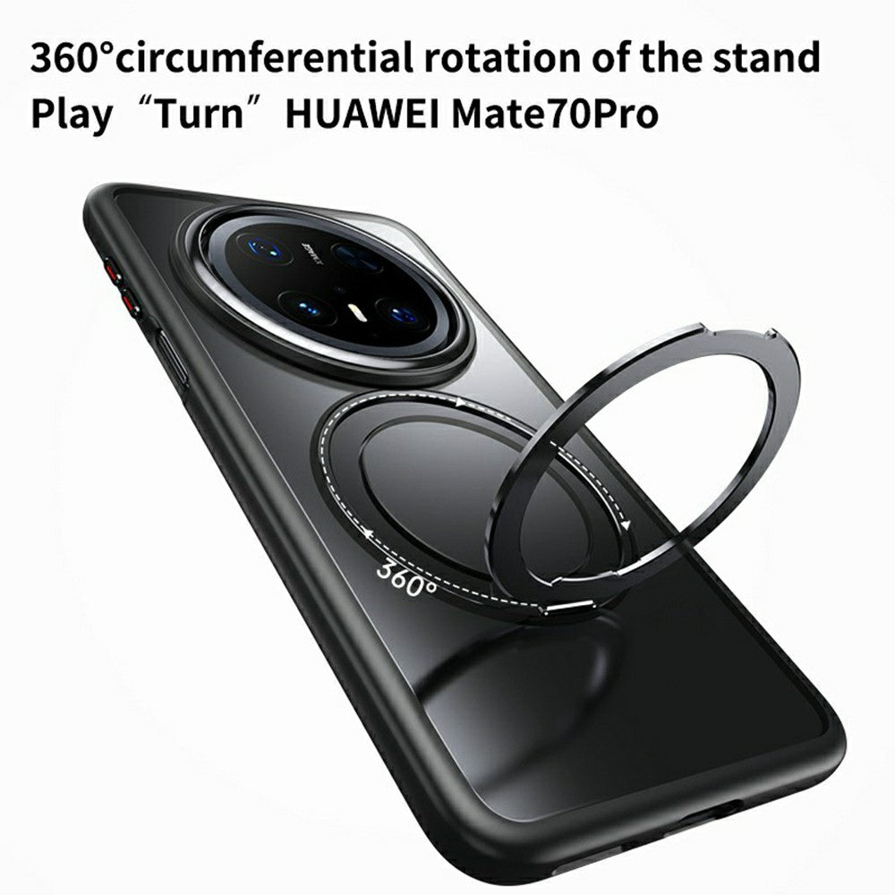For Huawei Mate 70 Pro+  /  Mate 70 Pro Magnetic Case TPU + Acrylic + Metal Kickstand Matte Phone Cover