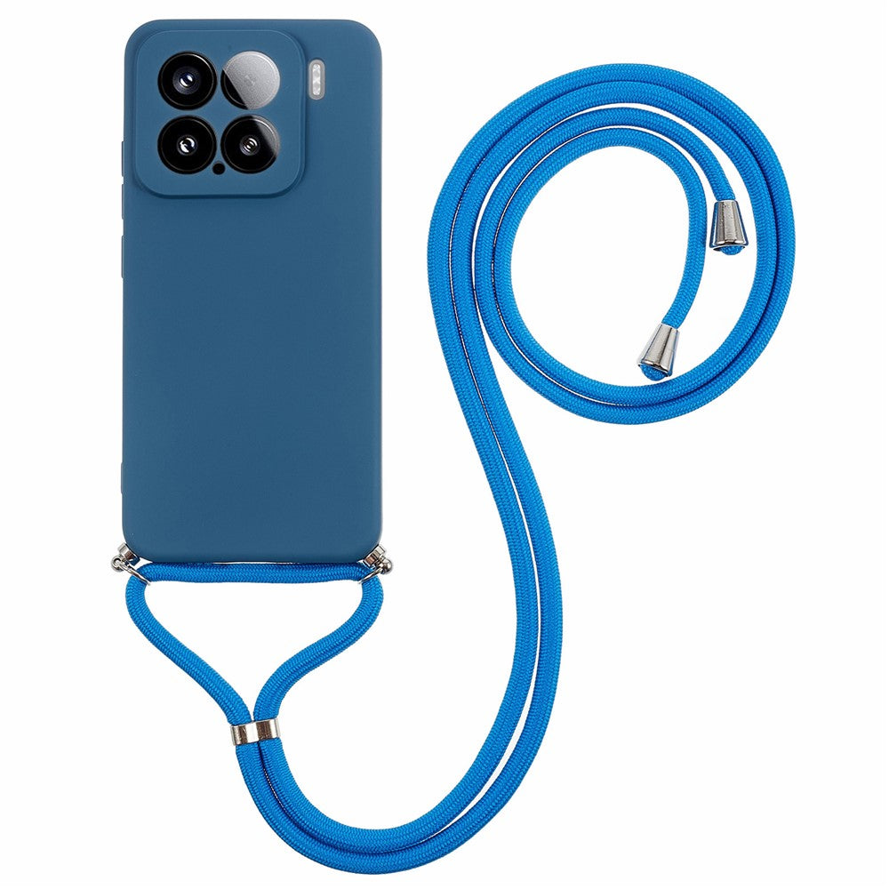 For Xiaomi 15 Crossbody Case Flexible TPU Fiber Lining Anti-Shock Phone Cover