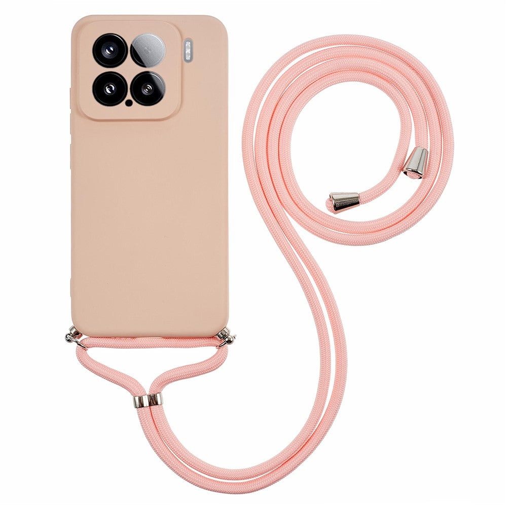 For Xiaomi 15 Crossbody Case Flexible TPU Fiber Lining Anti-Shock Phone Cover